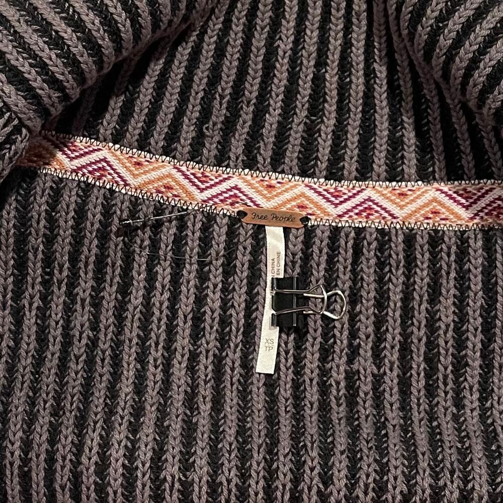 NEW Free People Cardigan Oversize Chunky Grunge Y2K Dark Academia Rare Gray XS - Picture 3 of 6